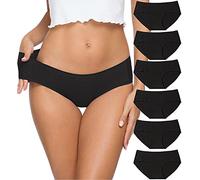 ALTHEANRAY sous-vêtements pour Femmes Coton Culottes sans Coutures Hipster Bikini Pack de 6（FR-EU3028S-Black）