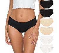 ALTHEANRAY sous-vêtements pour Femmes Coton Culottes sans Coutures Hipster Bikini Pack de 6（FR-EU3028L-BlackWhiteSkin）