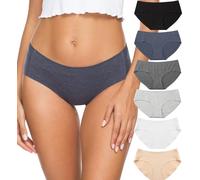 ALTHEANRAY sous-vêtements pour Femmes Coton Culottes sans Coutures Hipster Bikini Pack de 6（FR-EU3028S-BlackWhiteBlue）
