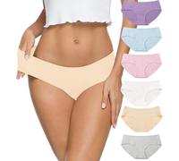 ALTHEANRAY sous-vêtements pour Femmes Coton Culottes sans Coutures Hipster Bikini Pack de 6（FR-EU3028XL-Lightcolor）