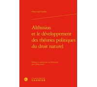 Althusius et le développement des théories politiques du droit naturel