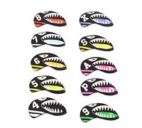 Althwuyu 10 pièces Ensemble de Couvre-Chef en Fer en néoprène avec marqueurs numériques et Motif d'aigle de Dessin animé, Protecteur de tête de Club Souple pour l'organisation du