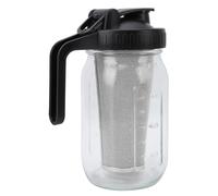 Althwuyu Cold Brew Coffee Pitcher Black, Jar Coffee Iced Maker avec filtre en acier inoxydable, couvercle de bec et Grip 2000 ml pour le bureau à domicile