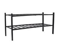 Althwuyu Étagère à Chaussures à 2 Niveaux en Fibre végétale, Organiseur de Chaussures empilable avec Finition carbonisée et Panneaux Plats pour Placard, entrée, Balcon, Noir