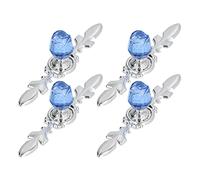 Althwuyu Poignée de tiroir en cristal avec plaque en alliage de zinc pour tiroir, commode, meuble d'armoire (Bleue)