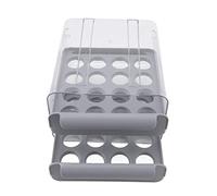 Althwuyu Tiroir de Rangement pour Oeufs Double Couche, Support pour Animaux de Compagnie en PP Transparent, Conception Empilable, pour Un Utilitaire d'arrangement de réfrigérateur