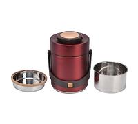 Althwuyu vide bentos Box à lunch 304 en acier inoxydable 1,5 L, pot de nourriture isolée à 3 couches, récipient thermique portable pour les adultes de bureau voyage en rouge