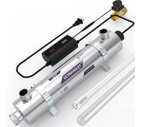ALTHY FS48 Filtre à eau ultraviolet pour toute la maison, stérilisateur d'eau UV avec interrupteur de capteur débit intelligent, stérilisation efficace à 99,99%,12GPM,110-240V, économie d'énergie 48W