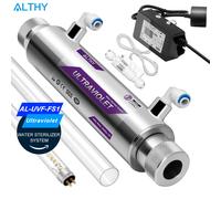 ALTHY UV stérilisateur d'eau ultraviolette système de purificateur lampe de filtre de désinfection + contrôle de commutateur de débit en acier inoxydable 1GPM Ultraviolet System