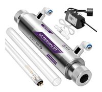 ALTHY UVF-FS11 Filtre à eau ultraviolet, stérilisateur d'eau UV pour purificateur d'eau sous évier ou système d'osmose inverse, avec capteur de débit intelligent, 1 GPM, 110-240 V, 11 W