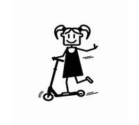 ALTIUM 3007194 - Adesivo di bambina avec scooter, couleur noir