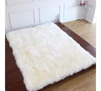 Altlue Grand Tapis Peau Mouton Veritable Tapis Fourrure Naturel Peau De Bete(200X120cm)