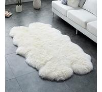 Altlue Grand Tapis Peau Mouton Veritable Tapis Fourrure Naturel Peau De Bete (Blanc) (Size : 4p(100 * 200cm))