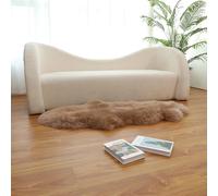 Altlue Tapis Peau Mouton Veritable Tapis Fourrure Naturel Peau De Bete(Camel Brown)