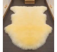 Altlue Tapis Peau Mouton Veritable Tapis Fourrure Naturel Peau De Bete Coussin Mouton Fourrure (70x100cm) (Color : Beige)