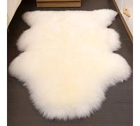 Altlue Tapis Peau Mouton Veritable Tapis Fourrure Naturel Peau De Bete Coussin Mouton Fourrure (70x100cm) (Color : White)