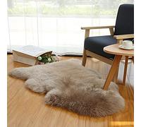 Altlue Tapis Peau Mouton Veritable Tapis Fourrure Naturel Peau De Bete Coussin Mouton Fourrure (70X100cm)