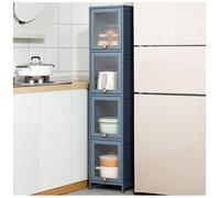 Alto 5 Ripiani avec AnteGrigio 30×106 cm Salvaspazio Design per Cucina Bagno e Soggiorno Ampia Soluzione di Stoccaggio e Organizzazione.