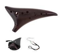 Alto C ocarina Instrument Alto En Do 12 Trous En Céramique Fumée Avec Recueil De Chansons Sangle De Cou Et Étui De Transport(C)