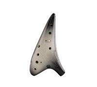Alto C ocarina Ocarina Alto En Do À 12 Trous Céramique Instrument Vent Motif Craquelé Avec Cordes De Notes Musique Simples(Black-white)