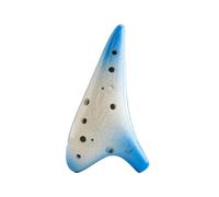 Alto C ocarina Ocarina Alto En Do À 12 Trous Céramique Instrument Vent Motif Craquelé Avec Cordes De Notes Musique Simples(Blue-white)