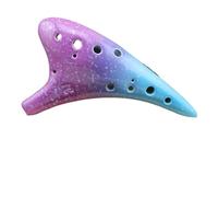 Alto C ocarina Ocarina Multicolore En Céramique À 12 Trous Alto C Avec Cordon Et Sac À Musique(Purple-blue)