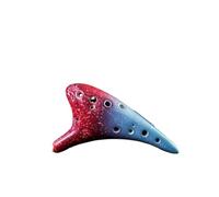 Alto C ocarina Ocarina Multicolore En Céramique À 12 Trous Alto C Avec Cordon Et Sac À Musique(Red-blue)