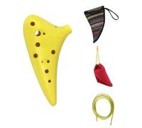 Alto C ocarina Ocarina Professionnel 12 Trous 4 Couleurs ABS Instrument De Musique Avec Sac Rangement Et Cordon Pour Les Mélomanes(Yellow)