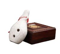 Alto C ocarina Ocarina Professionnel Alto 6 Trous En Do Ensemble Complet D'accessoires Et De Matériel Pédagogique(White crack)