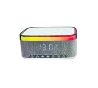 Alto-Falante Bluetooth com Carregamento Sem Fio, Luz LED e Despertador- RÃ¡dio FM USB 15 W,