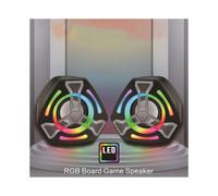 Alto-Falante USB com Fio para Computador, Multimédia, Subwoofer Efeito de IluminaÃ§o Colorido, Jogos Mesa RGB