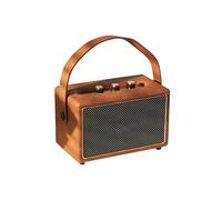 Alto-Falantes Bluetooth Vintage Sem Fio PortÃ¡teis Profissionais, Leitor de CartÃo USB, Reprodutor MÃºsica DomÃstico Externo PU Marrom