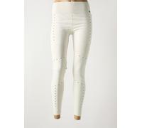 alto giro pantalons femme de couleur blanc