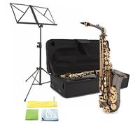 Alto Saxophone de Gear4music, black avec kit de soins et de pupitre