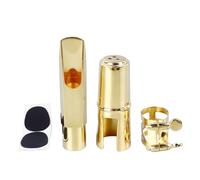 Alto Saxophone Embouchure Couleur Or Métal Multifonctionnel Sax Embouchure Kit pour Pratique Scène Performance et Musique Enregistrement (6C)