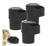 Alto Saxophone End Plug - 3 pcs ABS Durable Instrument Cap, Protective Anti-Bump Key Guard Cover, Stable Black Wind Accessory Replacement, Professional Maintenance Dust Stopper For Alto Sax Players