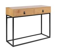 AltoBuy Abril - Console 2 Tiroirs Aspect Bois et Pieds Métal