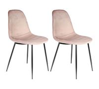 AltoBuy Alessia - Lot de 2 Chaises Velours Côtelé Roses