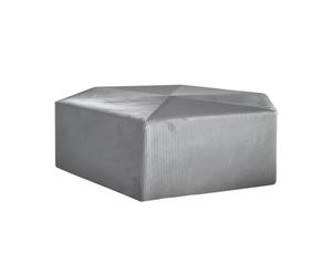 AltoBuy Alessia - Pouf Hexagonal 75cm Velours Côtelé Gris Foncé