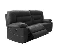 Canapé Relax Electrique 3 Places Gris Foncé - ALMERIA - ALTOBUY Gris G