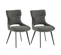 AMANDA - Lot de 2 Chaises Tissu Coloris Gris Anthracite -