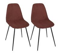 AltoBuy Amory - Lot de 2 chaises en Velours côtelé Coloris Terracotta