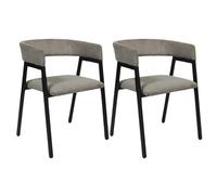 AltoBuy Amory - Lot de 2 fauteuils de Table Design en métal et Velours côtelé Coloris Taupe