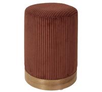 AltoBuy Amory - Pouf en Velours côtelé Coloris Terracotta Socle en MDF