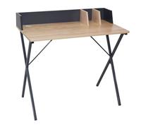 AltoBuy BADIE - Bureau Plateau Effet Bois et Piètement Gris Foncé