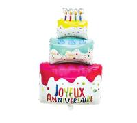 AltoBuy Ballon en Aluminium en Forme de gâteau d'anniversaire H75 cm