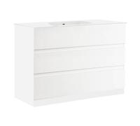 AltoBuy BIRJA - Meuble Vasque 101cm 3 tiroirs Finition Blanc laqué