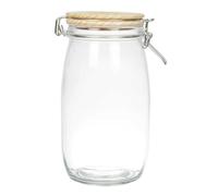 AltoBuy Bocal de Conservation 1,5L en Verre Couvercle Bois