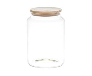 AltoBuy Bocal de Conservation 2,4L en Verre Couvercle Bois - BOSQ