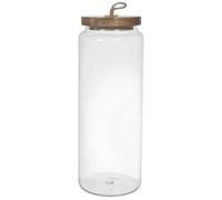 AltoBuy Bocal en Verre Transparent avec Couvercle Acacia H27,5cm / 185cl - Doran
